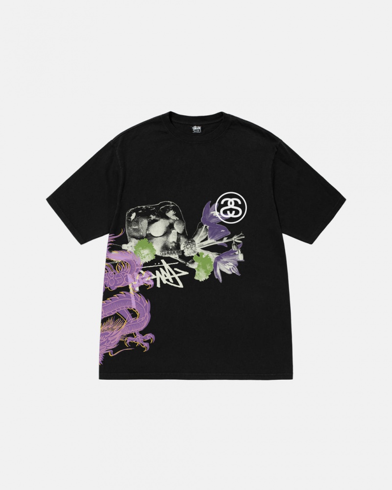 Stussy Strike Pigment Dyed Tee Moški T Shirt Črne Slovenija | YJI-3749