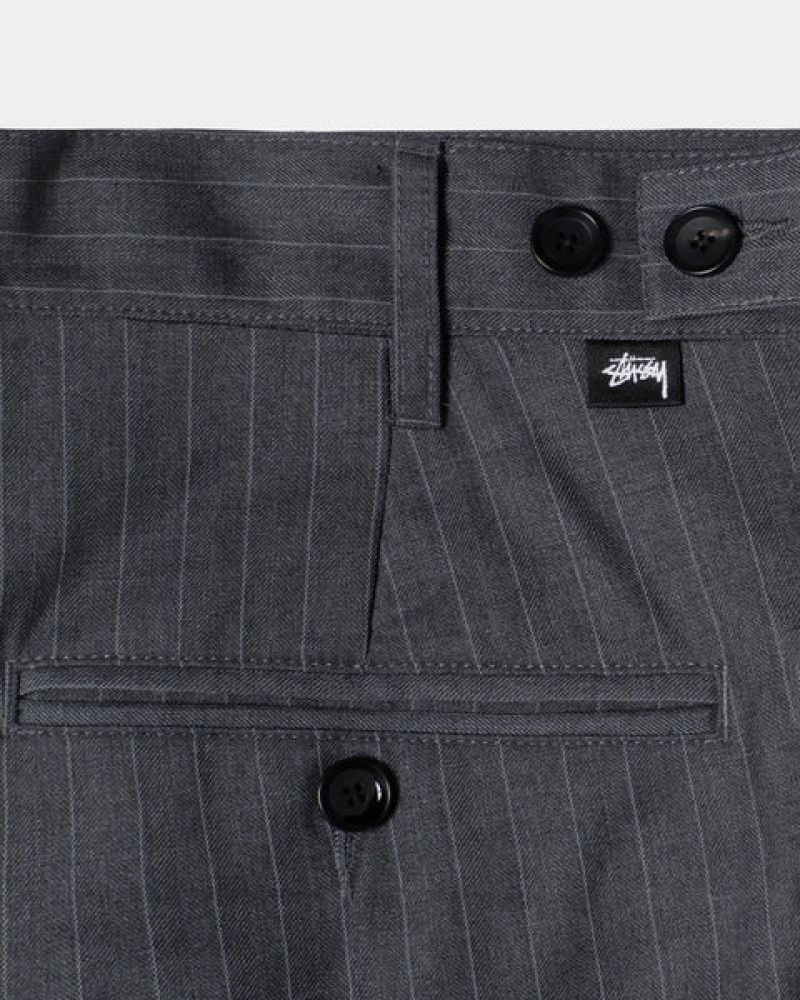 Stussy Stripe Volume Naguban Trouser Ženski Hlače Sive Slovenija | HHS-9044