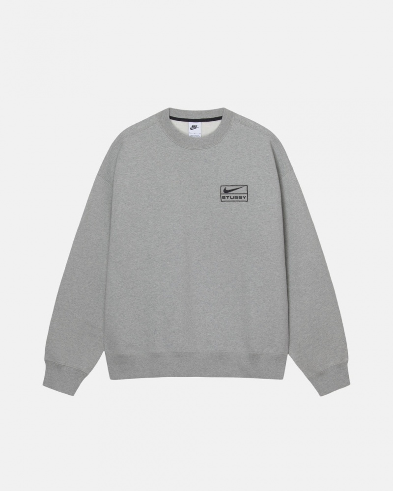 Stussy Fleece Crew Moški Puloverji Temno Sive Slovenija | TZR-6490