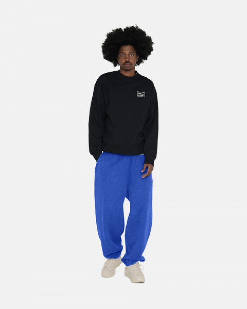 Stussy Stone Wash Fleece Crew Ženski Puloverji Črne Slovenija | PAB-3857