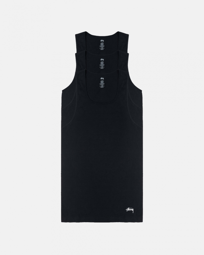 Stussy Stussy Tank Undershirt Moški Srajce Črne Slovenija | WUL-9936