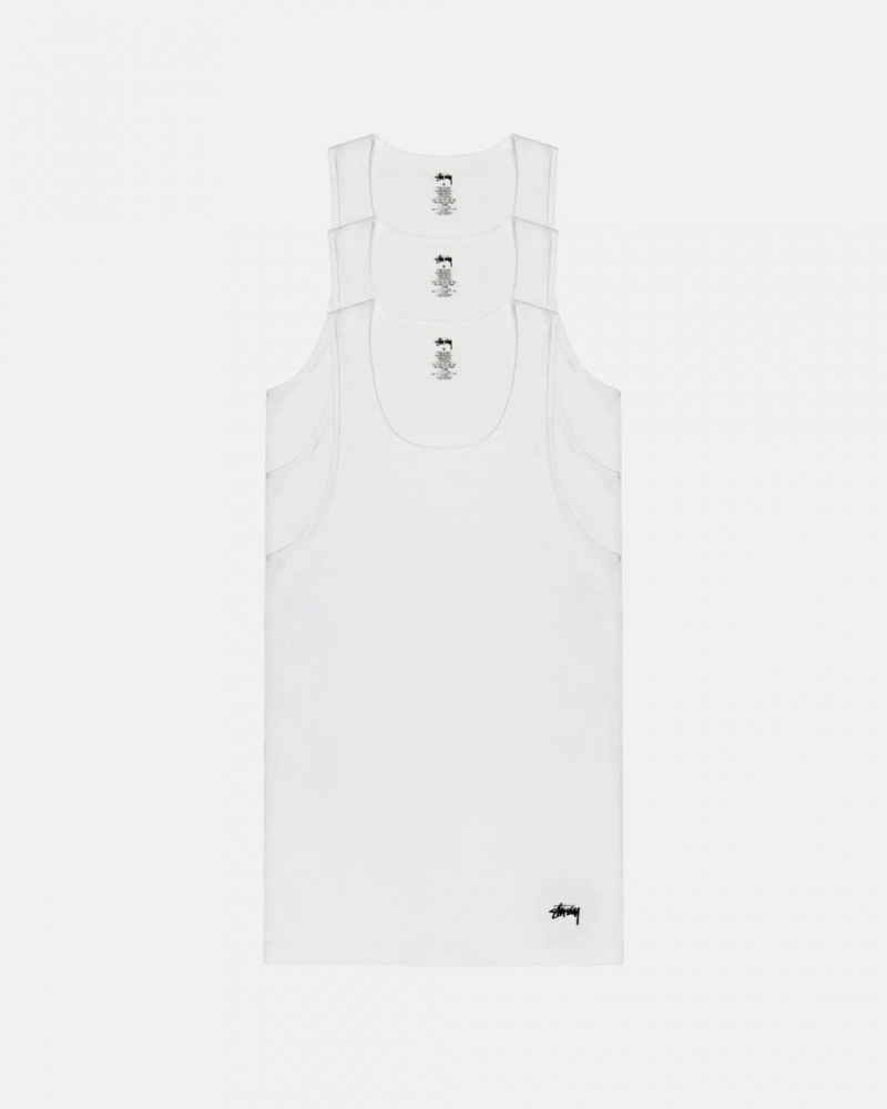 Stussy Stussy Tank Undershirt Moški Srajce Bele Slovenija | BEO-9287