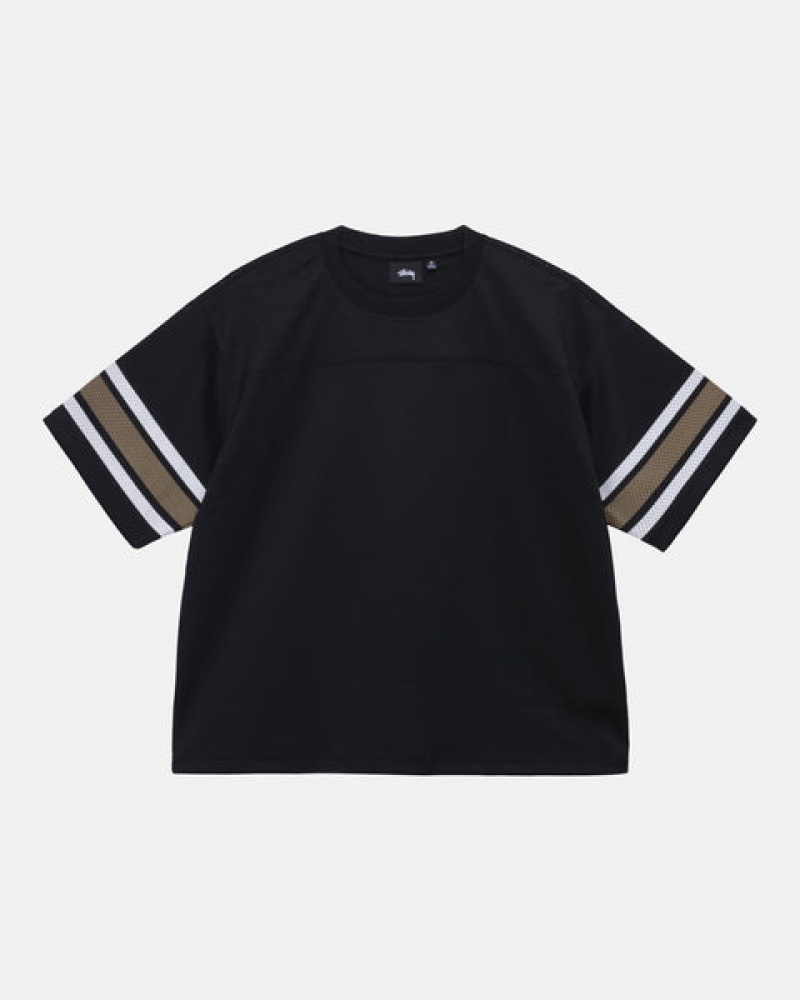 Stussy Surfman Mesh Football Jersey Moški Topi Črne Slovenija | XSB-4591