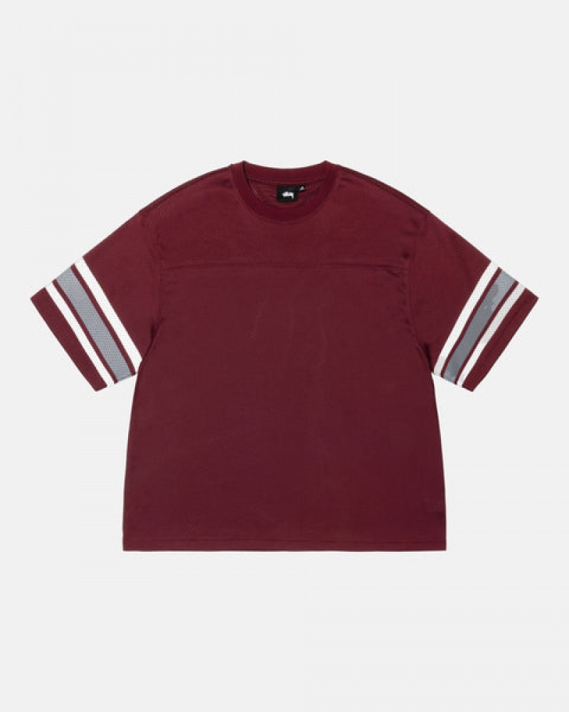 Stussy Surfman Mesh Football Jersey Moški Topi Bordo Slovenija | IVZ-2015