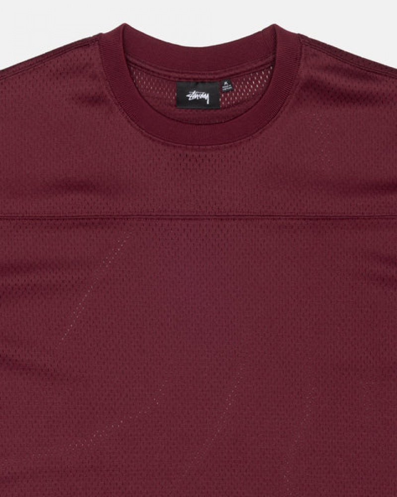 Stussy Surfman Mesh Football Jersey Moški Topi Bordo Slovenija | IVZ-2015