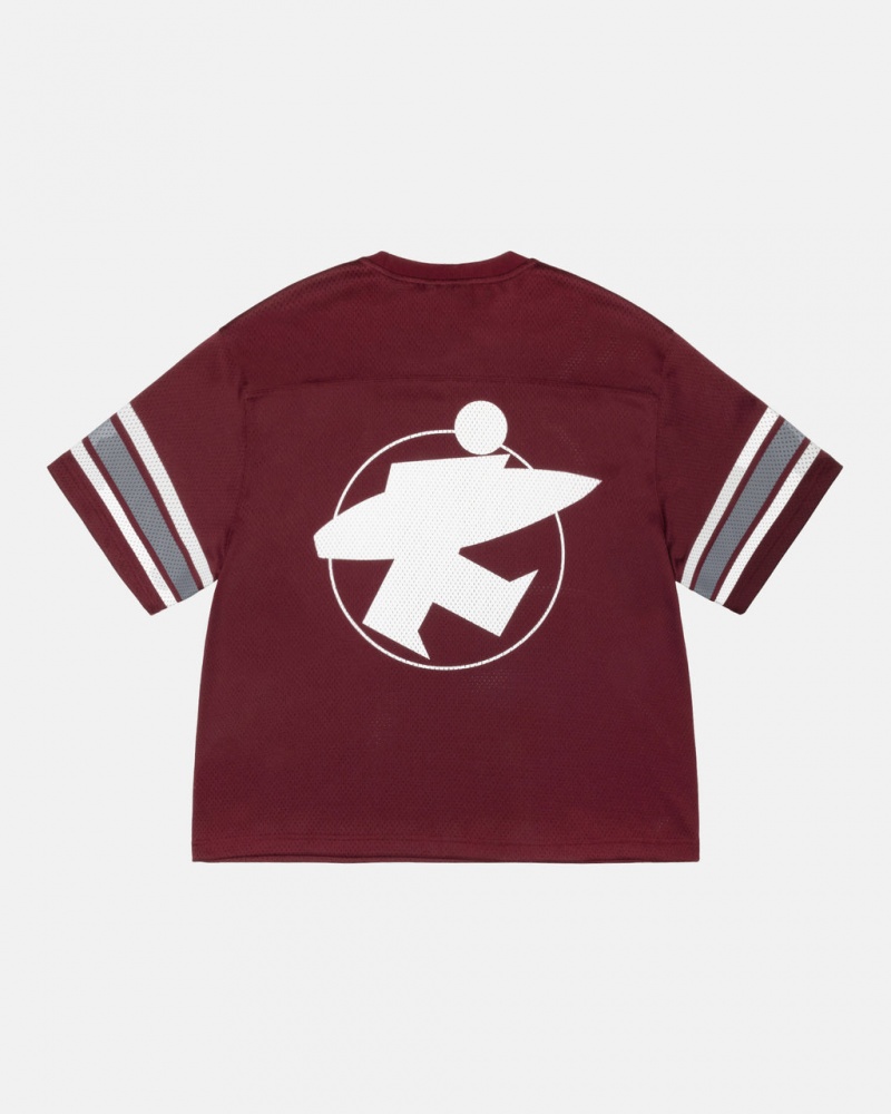 Stussy Surfman Mesh Football Jersey Moški Topi Bordo Slovenija | IVZ-2015