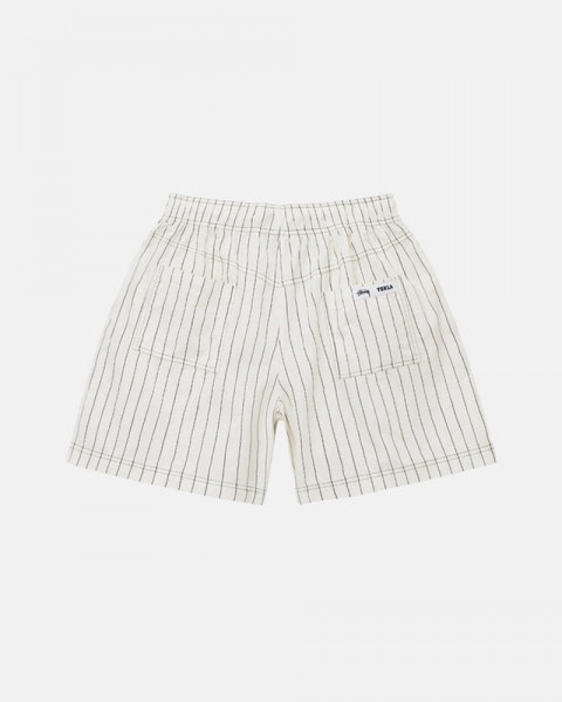 Stussy Tekla Poplin Pyjama Shorts Moški Kratke Hlače Bež Slovenija | CJK-2198