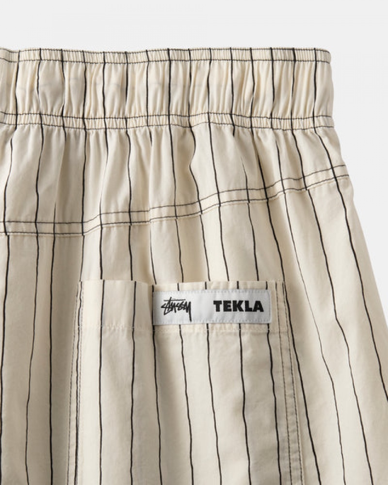 Stussy Tekla Poplin Pyjama Shorts Moški Kratke Hlače Bež Slovenija | CJK-2198