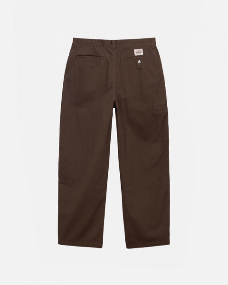 Stussy Workgear Trouser Twill Moški Hlače Rjave Slovenija | ZLE-3969