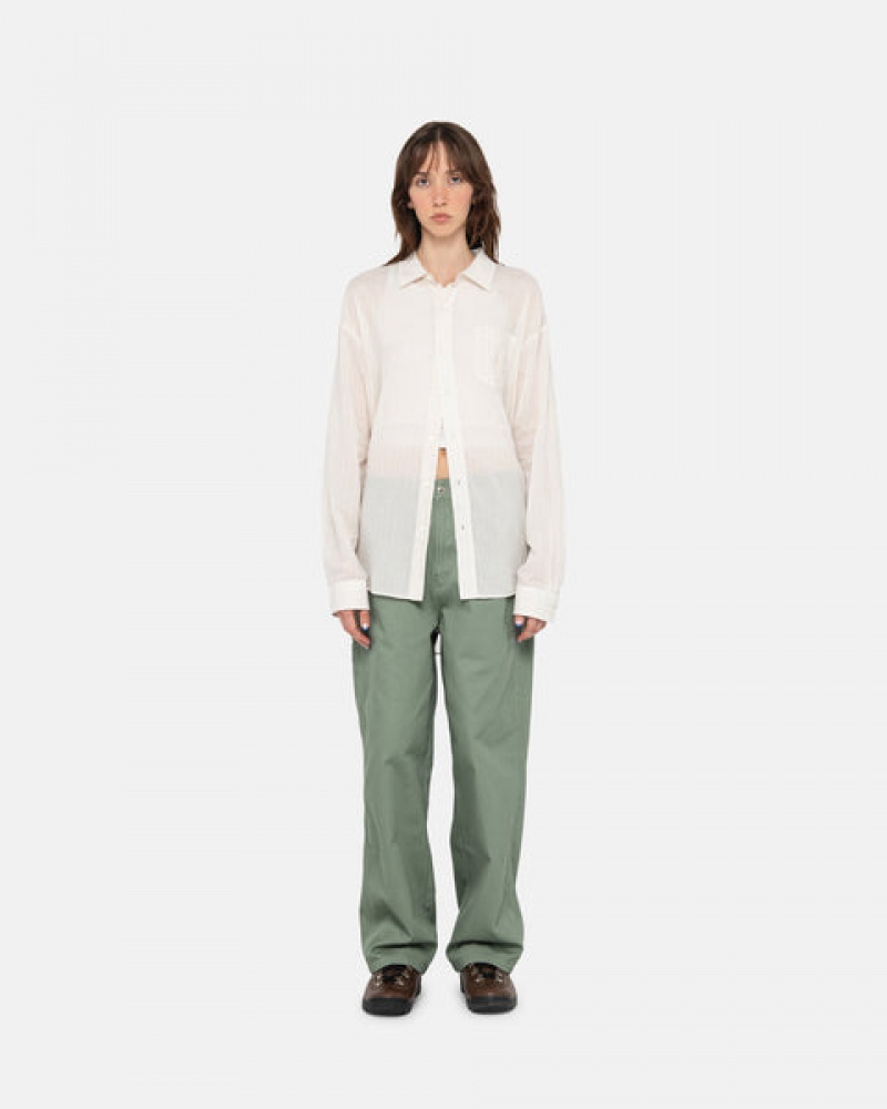 Stussy Workgear Trouser Twill Moški Hlače Zelene Slovenija | YPX-7832