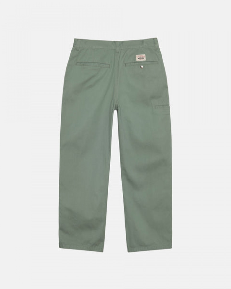 Stussy Workgear Trouser Twill Moški Hlače Zelene Slovenija | YPX-7832