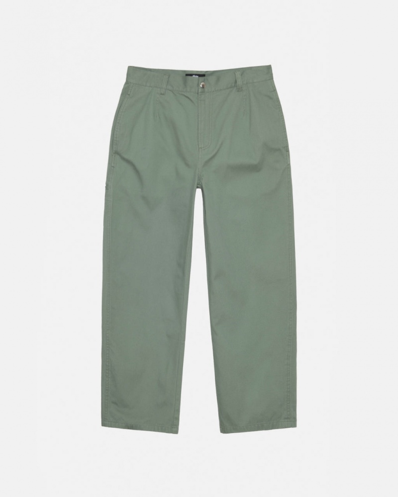 Stussy Workgear Trouser Twill Moški Hlače Zelene Slovenija | YPX-7832