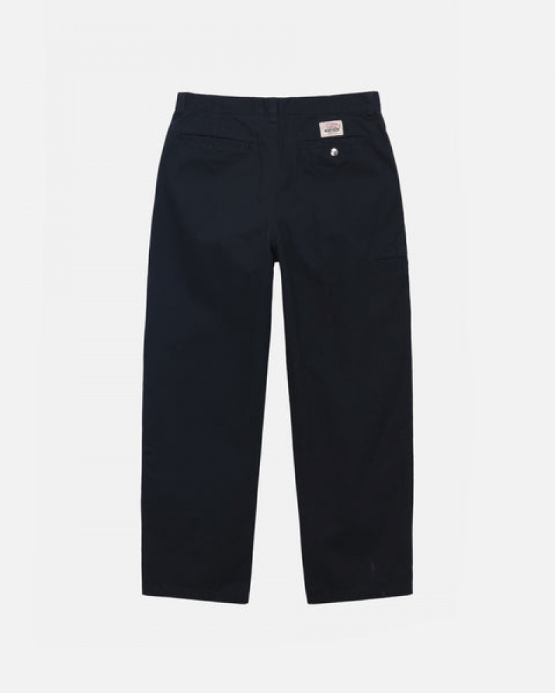 Stussy Workgear Trouser Twill Ženski Hlače Črne Slovenija | RCH-3072