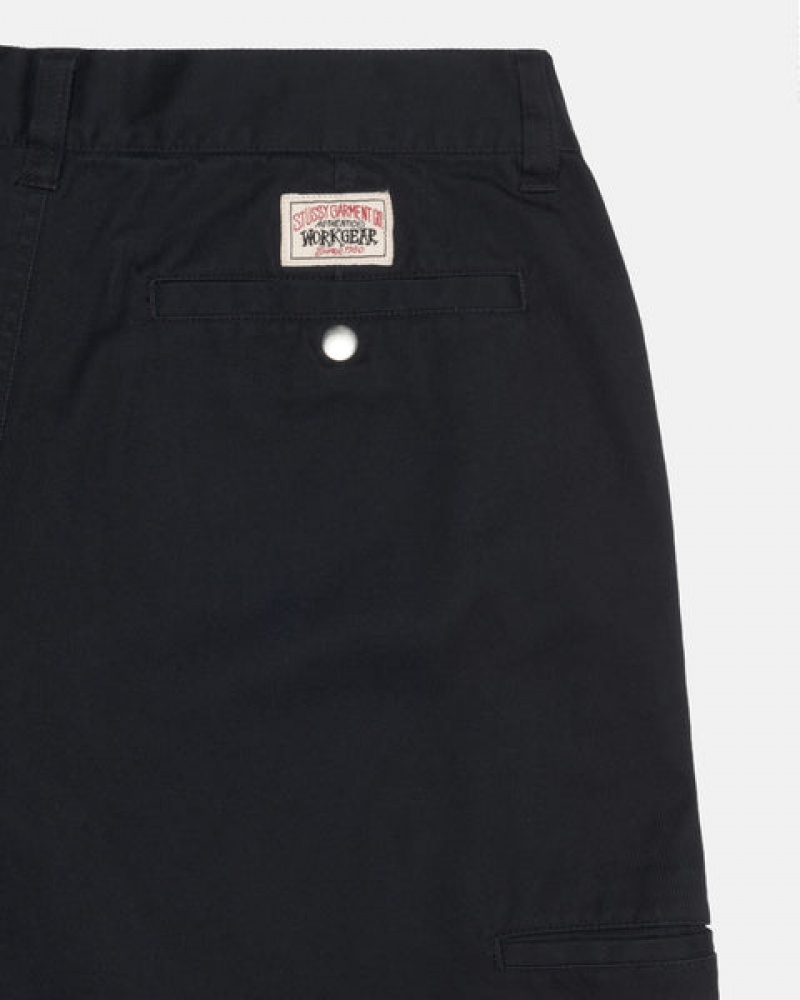 Stussy Workgear Trouser Twill Ženski Hlače Črne Slovenija | RCH-3072