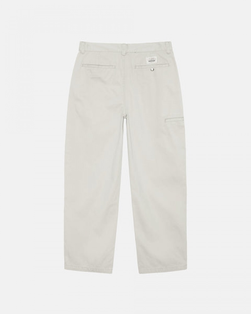 Stussy Workgear Trouser Twill Ženski Hlače Bele Slovenija | LFX-5242