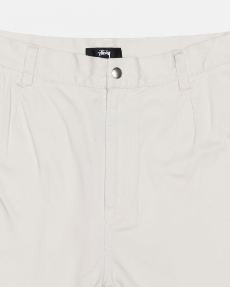 Stussy Workgear Trouser Twill Ženski Hlače Bele Slovenija | LFX-5242