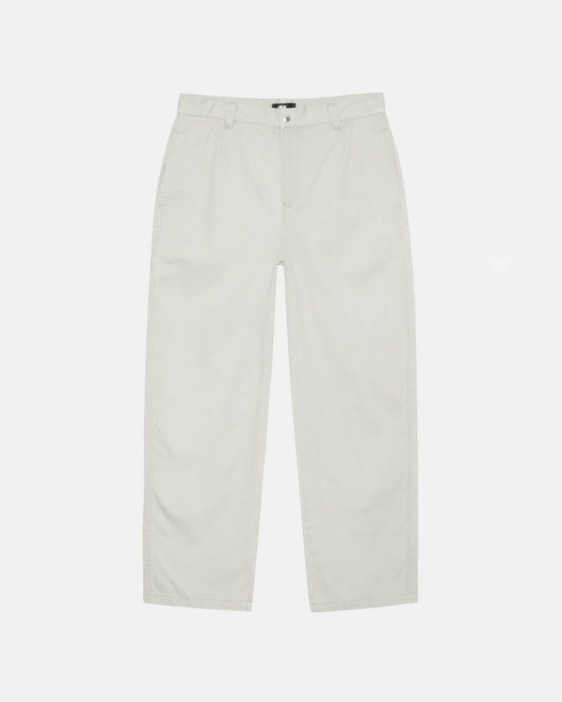 Stussy Workgear Trouser Twill Ženski Hlače Bele Slovenija | LFX-5242