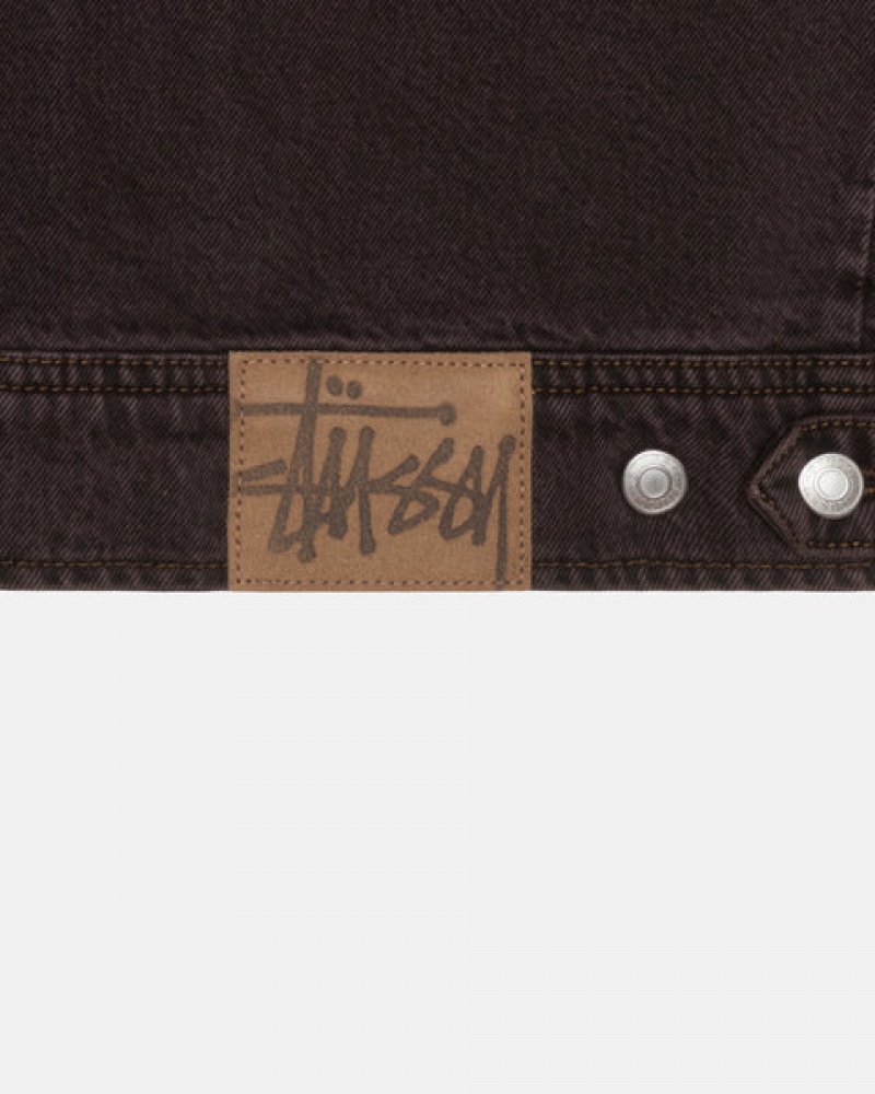 Stussy Zip Work Jacket Denim Moški Jakne Črne Slovenija | MWW-1018