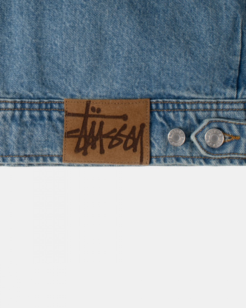 Stussy Zip Work Jacket Denim Moški Jakne Modre Slovenija | FWE-1920